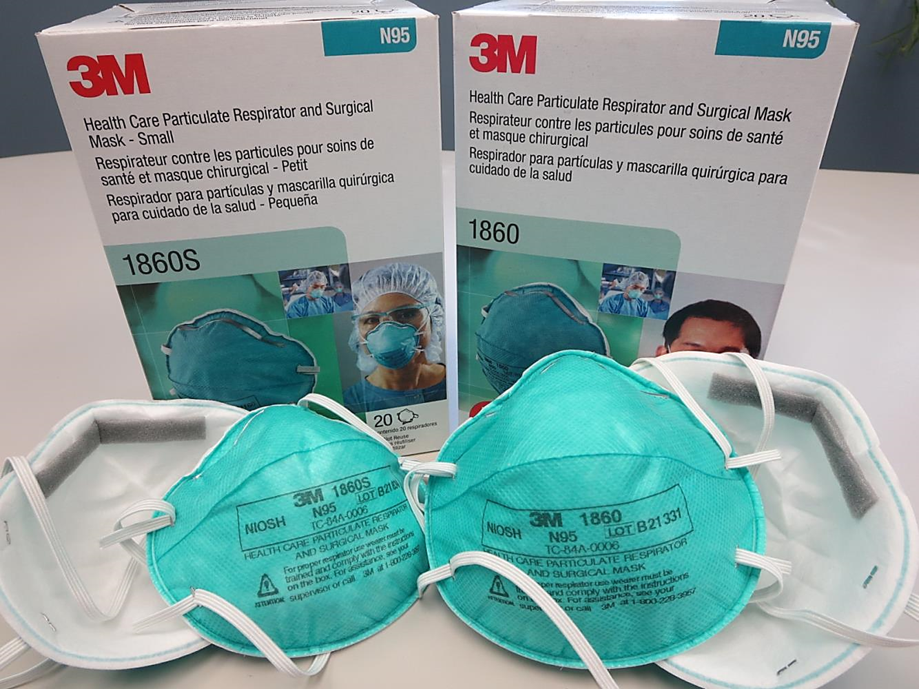 3M™1860 N95医疗微粒呼吸器和外科口罩