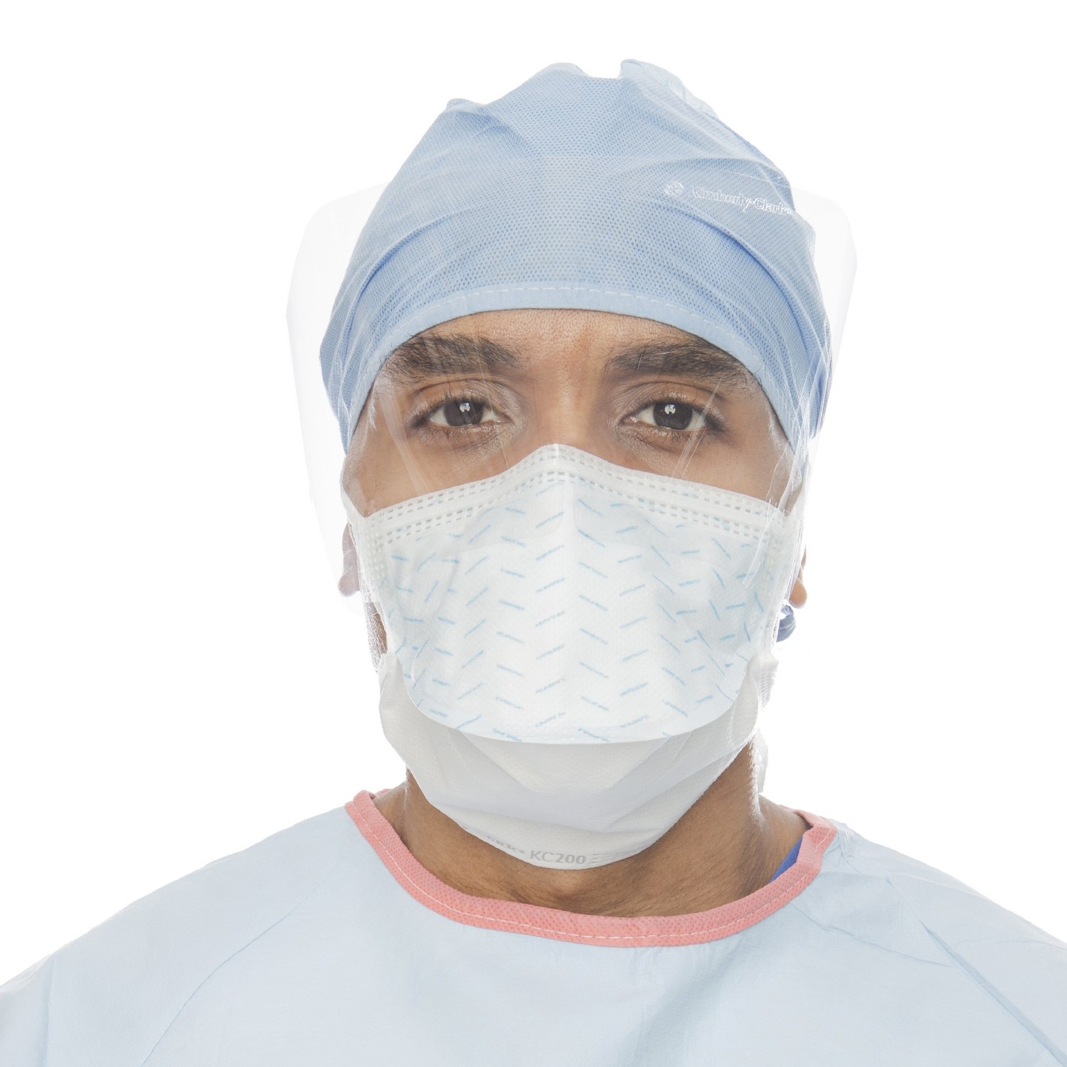 39124 Halyard® Fluidshield® Level 2 Chamber So-Soft® Surgical Tie On Masks with WrapAround Eye Visor -