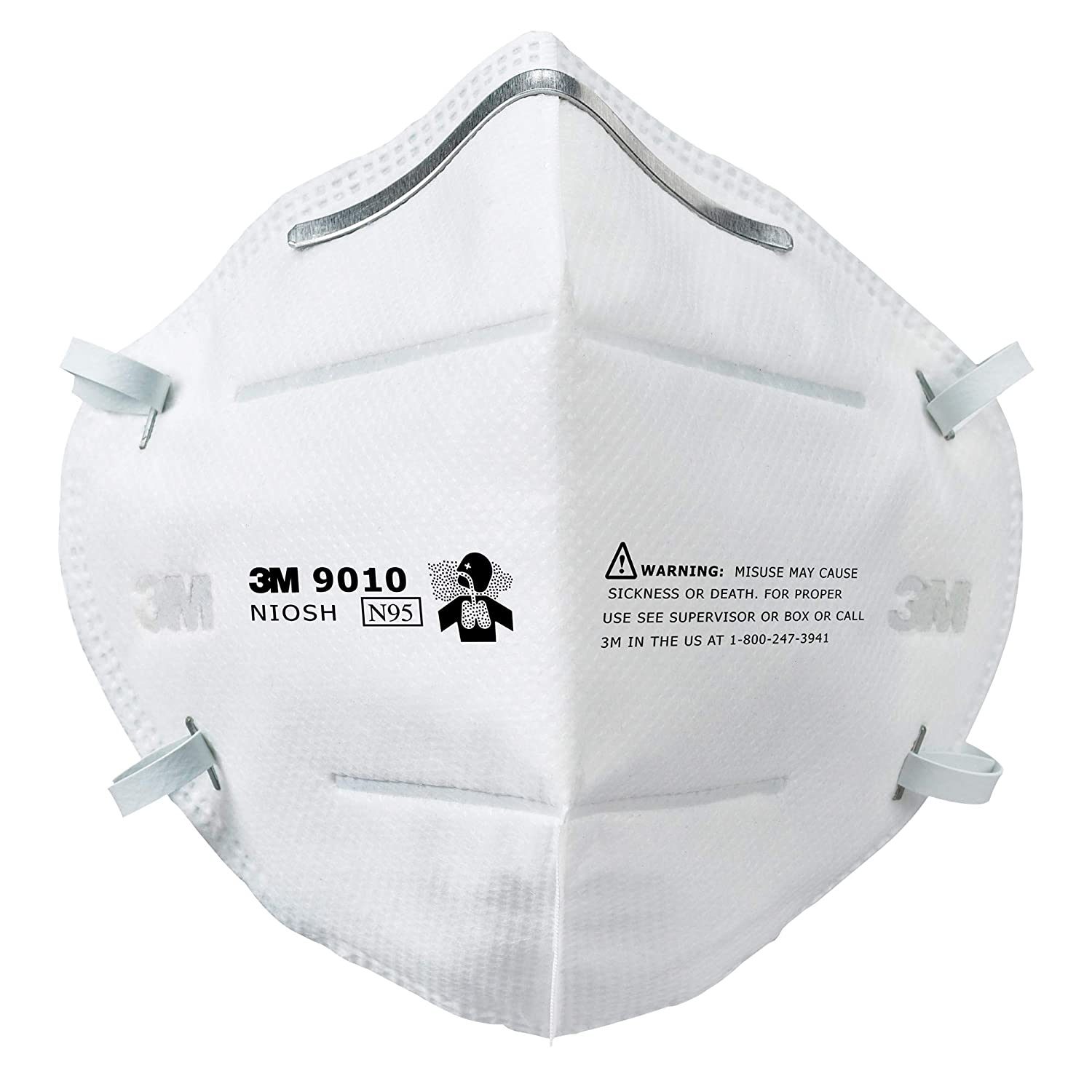 3M 9010一次性平折N95微粒呼吸口罩