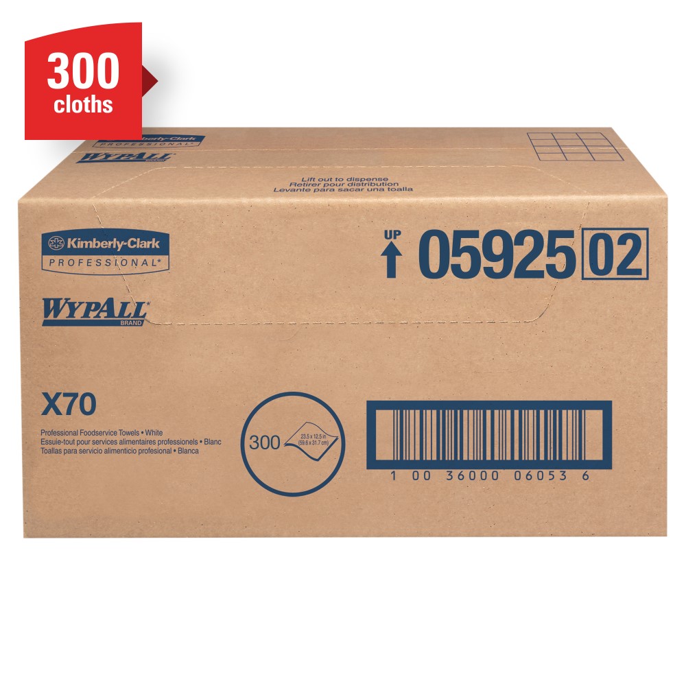 金伯利克拉克®专业Wypall®05925 X70 KimFresh抗菌处理延长使用雨刷，弹出式盒子