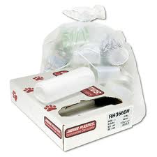 捷豹塑料®10-Gal白色24 ' x 23 '中型垃圾袋