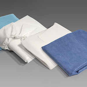Dynarex®优质贴合33 ' X 89 '白色一次性无纺布弹性末端床单