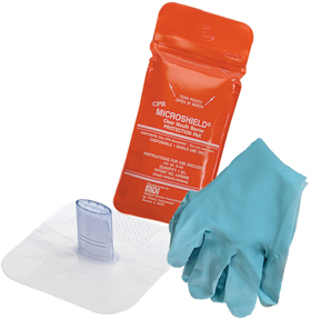 #70-160 MDI®CPR Microshield®救援呼吸保护包，带手套