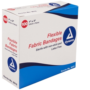 3612年Dynarex®1 x 3的无菌布织物Adhesive Bandages - Bulk