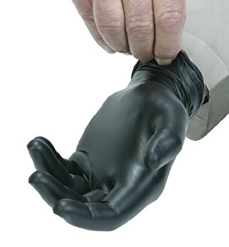 安全地带®#GNPR-BK ProGuard黑色无粉390毫升非医用丁腈手套