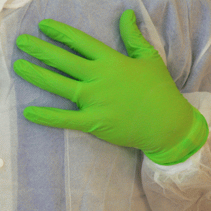 Halyard®健康Flexaprene绿色一次性无粉末氯丁检查手套