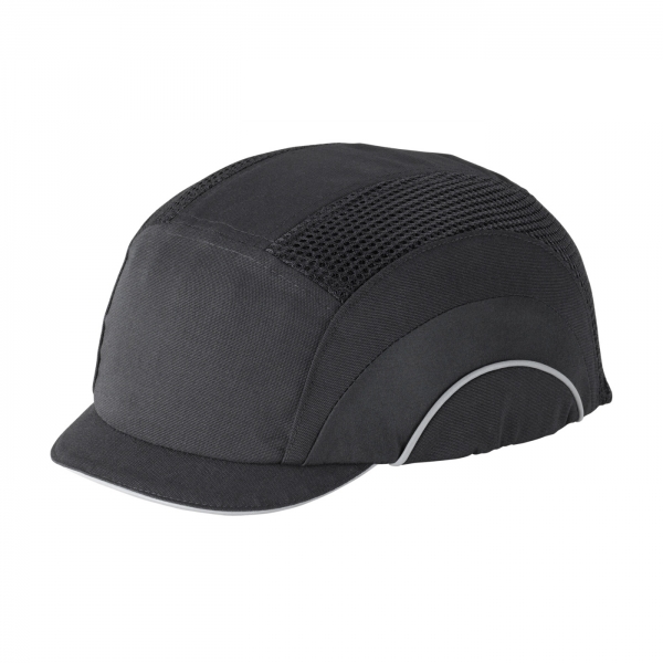282-ABM130 PIP®HardCap A1+™低轮廓微边缘棒球风格凹凸帽:黑色/黑色