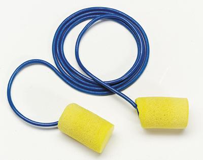 3M™一次性使用E-A-R™经典™小圆柱形PVC和泡沫绳耳塞