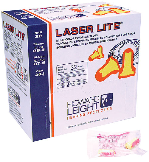Laser-Lite®轮廓t型聚氨酯泡沫无绳耳塞，hill1