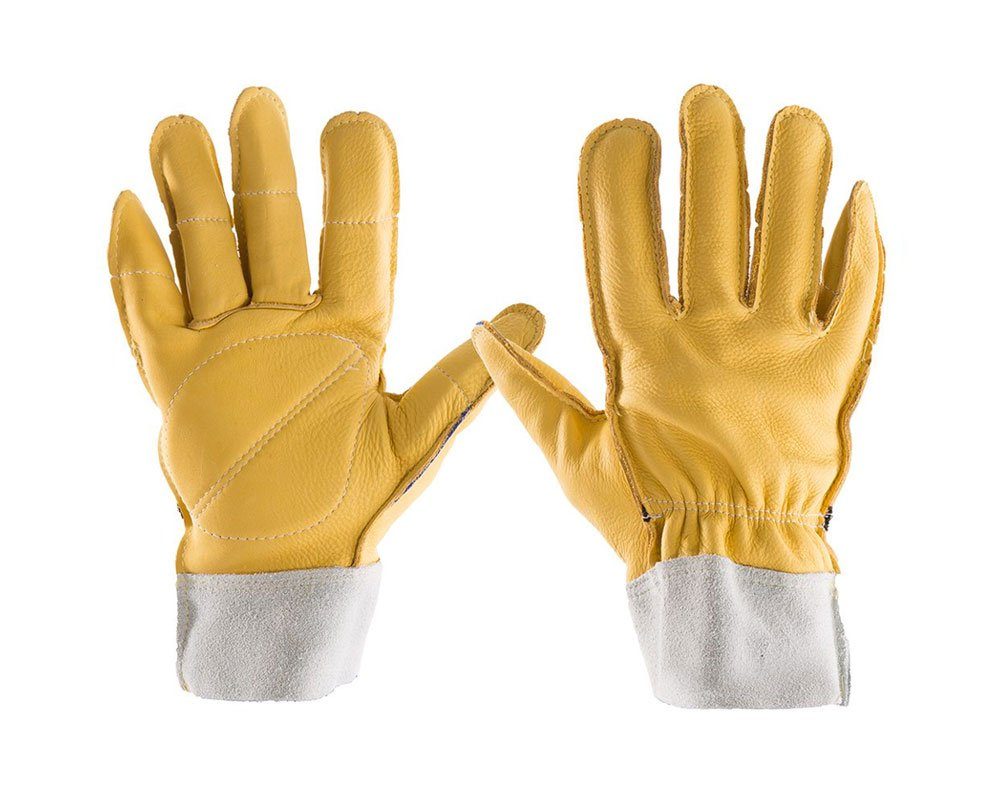 #615-20 Impacto®全指全皮革工作手套，填充手掌，手指和拇指