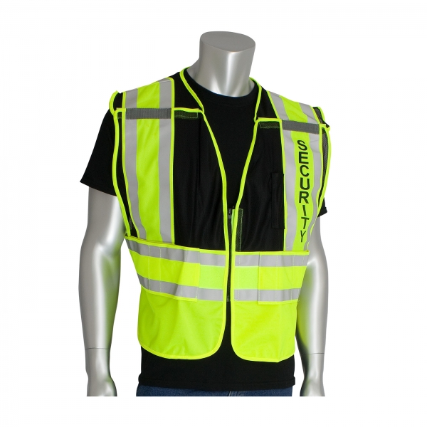 PIP® ANSI 207 Hi-Vis Public Safety Vest With Logo: BLACK-SECURITY
