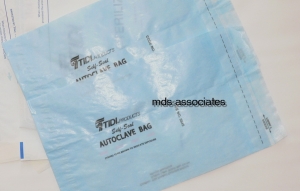 5543 Tidi®产品玻璃蓝灭菌/高压灭菌袋- 2.5 ' x 8.25 '内置指示器