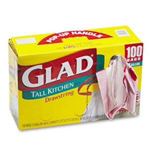 Glad®13-Gal拉绳高厨房垃圾袋