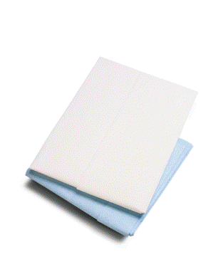 Tidi®Everyday™一次性贴合纸巾/Poly Stretcher褶皱床单- 30 ' x 48 ':蓝色918213，白色918211