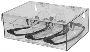 CP-072:鲍曼透明PETG塑料6对眼镜分配器与铰链盖