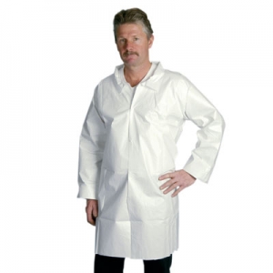 Keystone®Cap KeyGuard™一次性微孔防护实验室外套，无口袋和弹性袖口