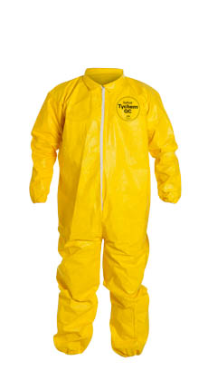 QC125SYL DuPont™Tychem®2000耐化学防护防护工作服，弹性，高可见黄色