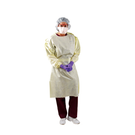SPUNCARE AAMI 2覆盖长袍与弹性袖口，SMS，黄色，通用，Halyard®健康SPUNCARE®AAMI 2一次性防护盖长袍弹性袖口