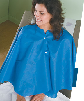 TIDI®选择一次性纸巾/聚乙烯/纸巾加码患者斗篷