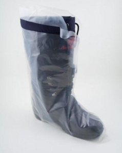 供应源安全区®一次性18 '高5-密尔透明聚乙烯靴套与领带顶部