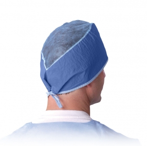 Medline Sheer-Guard一次性外科医生帽，NON28626 Medline®Sheer-Guard一次性多层外科医生帽与领带