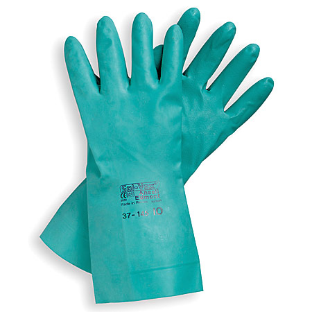 37145安塞尔®Sol-Vex®无衬里11密耐化学丁腈手套