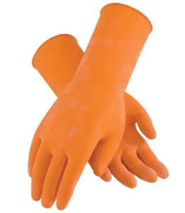 48-L302T PIP®保证®内衬28 mil橙色乳胶手套