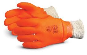 Superior®北海™绝缘防水橙色PVC冬季手套