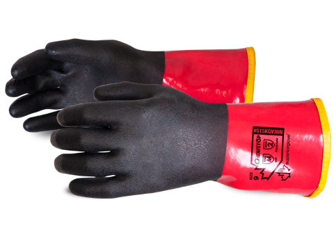 高级手套®Chemstop™凯夫拉®内衬PVC手套，带丁腈涂层#S15GKV30N