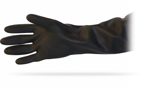 #GRBU-SIZE-6T Safety Zone®黑色重型无衬里乳胶手套