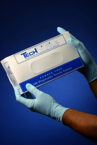 Technipak®一次性无粉洁净室丁腈手套- PVC盒