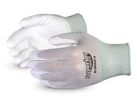 #CS13PUCF高级手套®无尘室处理高级触摸®静电耗散聚氨酯涂棕榈尼龙手套