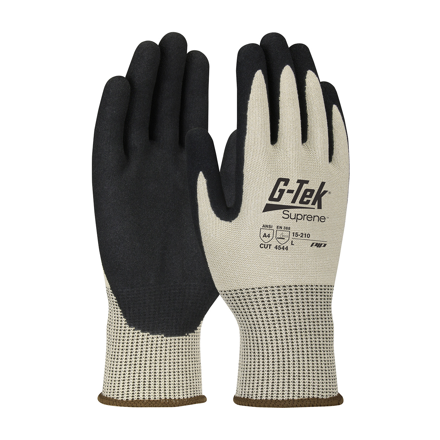 15-210 PIP®G-Tek®Suprene™手掌和手指丁腈涂层MicroSurface无缝针织手套