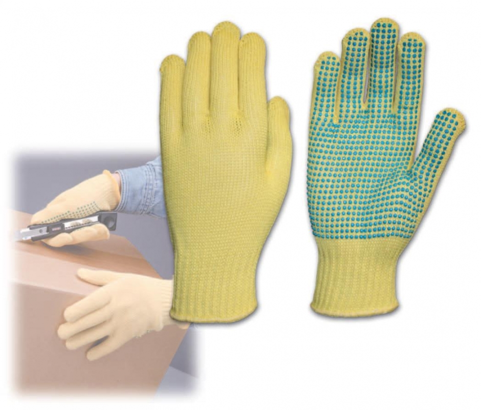PIP®ku - gard®Kevlar®抗切割工作手套，带PVC点。减少2级