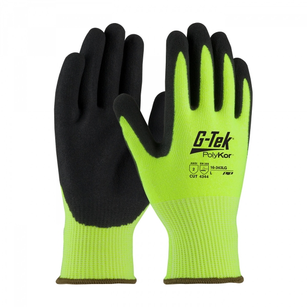 #16-343LG PIP®G-Tek®PolyKor™高可见腈涂层手套