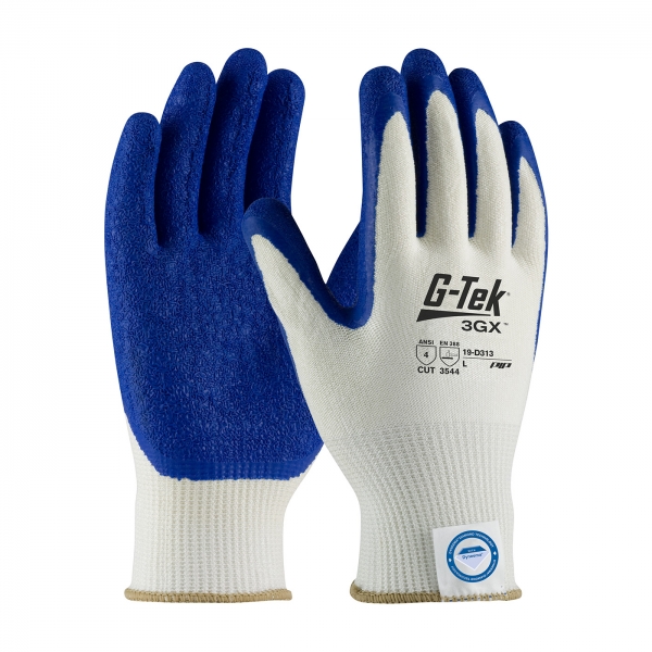 19-D313 PIP® G-Tek® 3GX™ Seamless Knit Dyneema® Diamond Cut Resistant Glove w/ Latex Coated Crinkle Grip