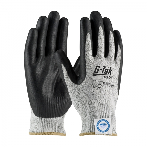 19-D334 PIP® G-Tek® 3GX™ Seamless Knit Dyneema® Diamond Blended Cut Resistant Glove w/ Nitrile Coated Foam Grip