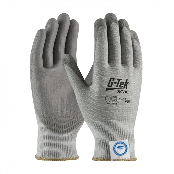 19-D360 PIP® G-Tek® 3GX™ Seamless Knit Dyneema® Diamond Cut Resistant Glove w/ Polyurethane Coated Smooth Grip
