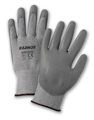 涂层耐割手套，灰色，经济涂层耐割针织工作手套，2级