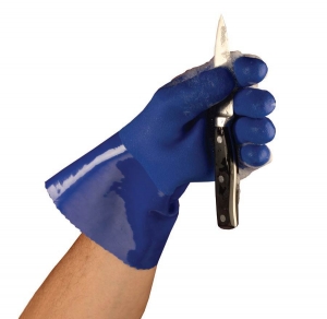 58-8658 PIP®XtraTuff™凯夫拉®内衬PVC涂层耐化学手套，切割3级