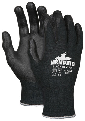 9178 Memphis™黑色凯夫拉®抗切割工作手套，切割等级2