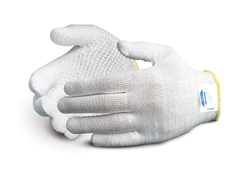#S13DYD高级手套®高级触摸®13号针织抗切割工作手套与HPPE和手掌PVC点