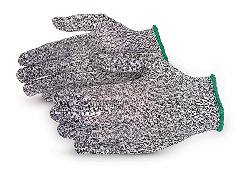 #S13DYGD高级手套®高级触摸®13号灰色针织抗切割工作手套，由HPPE和PVC点制成
