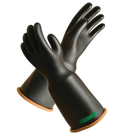 #159-3-18 PIP®NOVAX®3级橡胶绝缘18 '手套，带铃铛袖