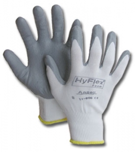 11800安塞尔®HyFlex®11-800灰色泡沫丁腈涂层白色尼龙针织防护手套
