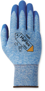 11920安塞尔®HyFlex®11-920蓝色Nitile棕榈涂层防护蓝色石南尼龙针织工作手套