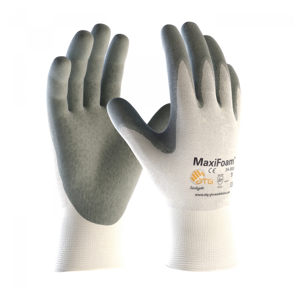 PIP®MaxiFoam®优质无缝针织尼龙手套，丁腈涂覆泡沫握把在手掌和手指#34-800