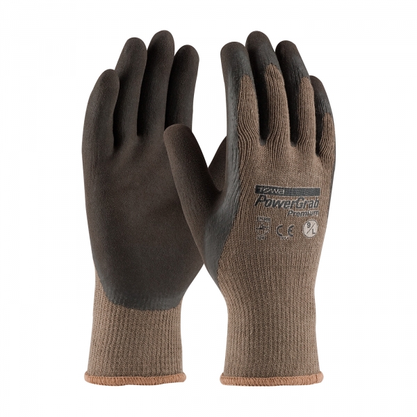 PIP®PowerGrab™优质无缝针织棉/聚酯手套，手掌和手指#39-C1500上有乳胶涂层微抛光握把