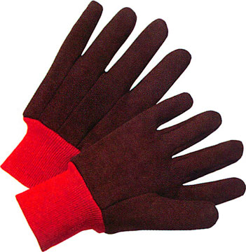 13盎司100%纯棉针织手套与红色针织腕和红色100%纯棉羊毛内衬