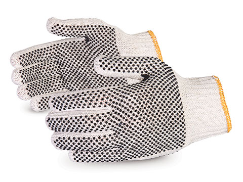 #SCP2D高级手套®确保抓地力7号双面pvc点状棉/聚针织